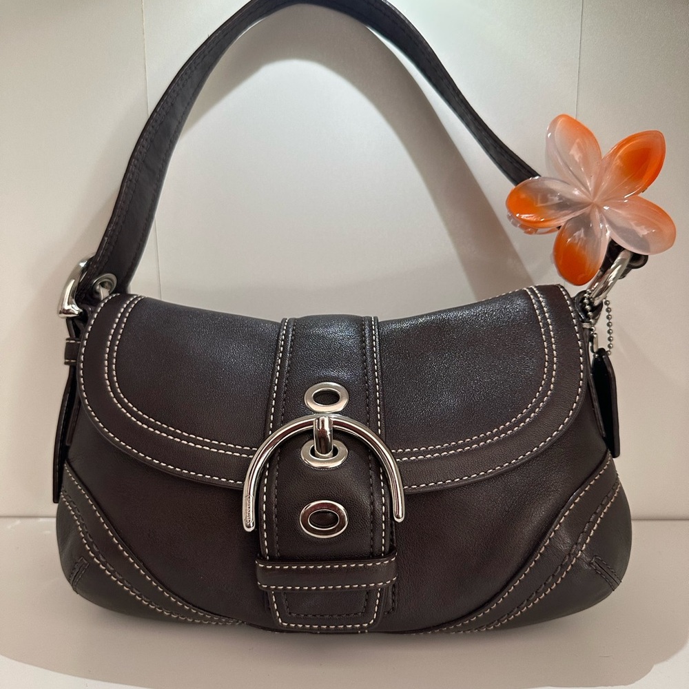 Y2k Brown leather Coach Soho 🎀